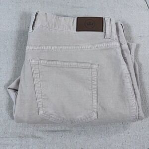 Peter Millar Corduroy Pants Mens 36x28 Beige Excellent 5-Pocket Straight Leg Tan